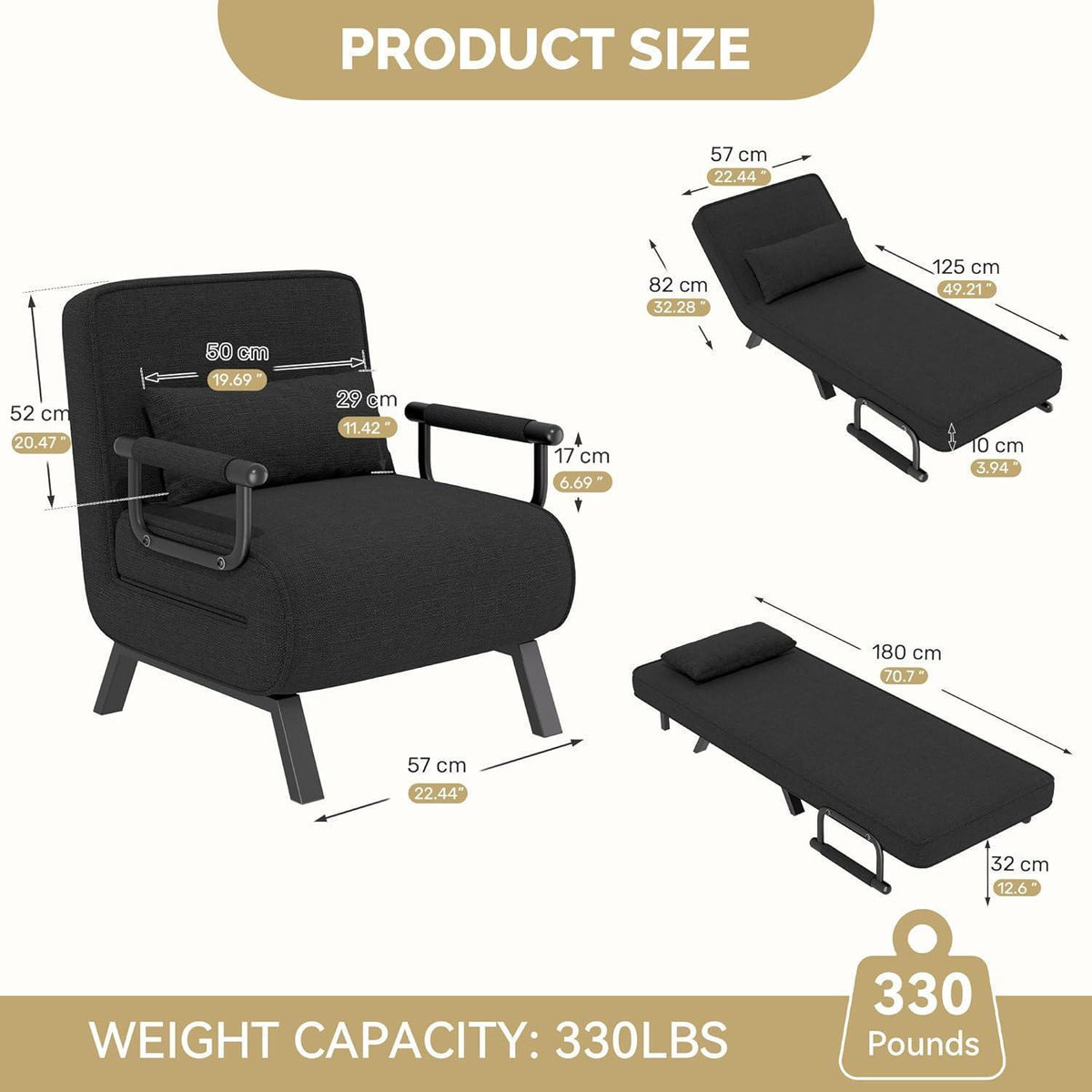4-in-1 Schlafsessel: Platzsparendes Bett & Relaxsessel