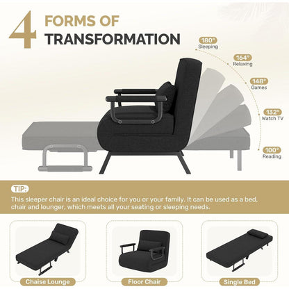4-in-1 Schlafsessel: Platzsparendes Bett & Relaxsessel