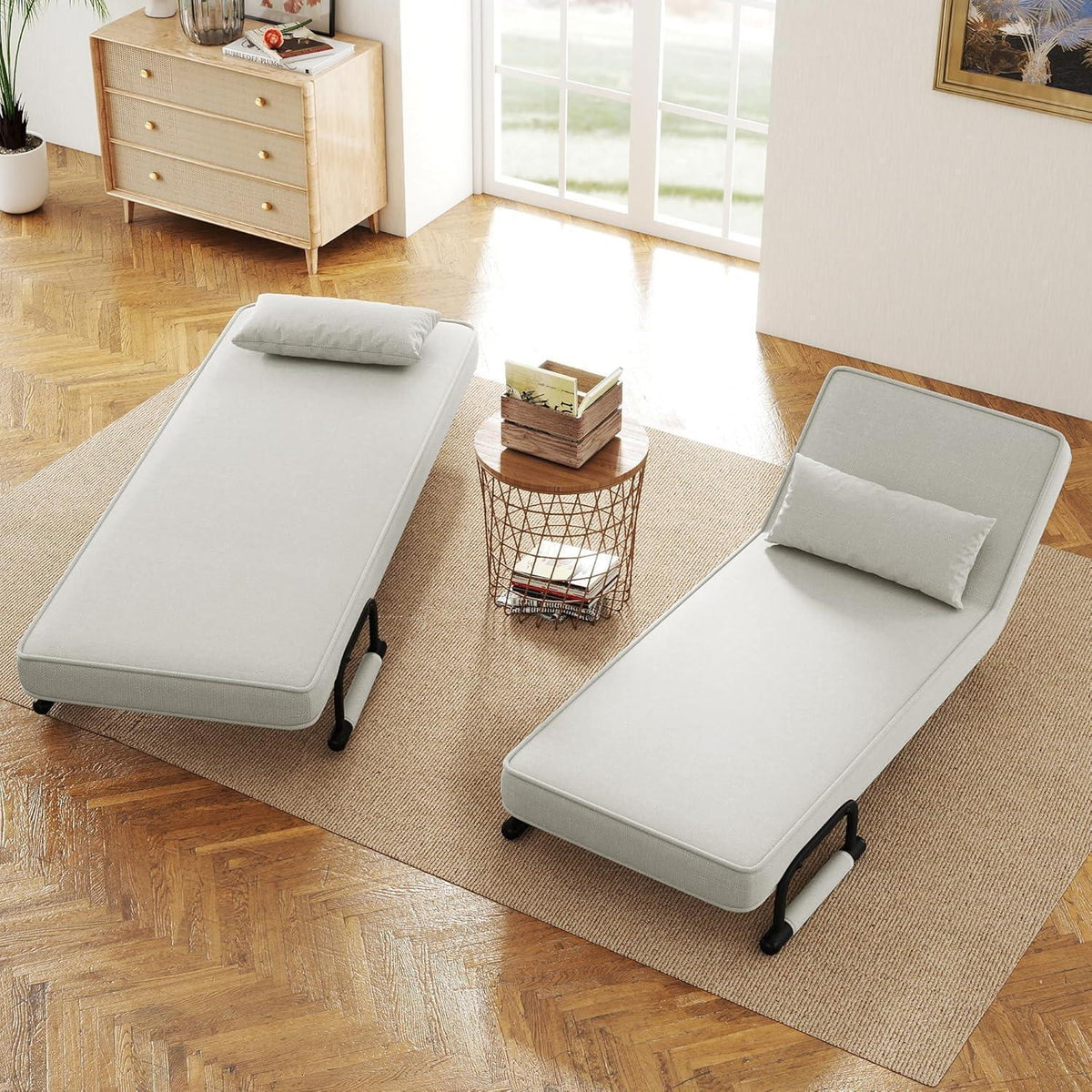 4-in-1 Schlafsessel: Platzsparendes Bett & Relaxsessel Grau