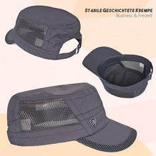 2x Military Cap Herren Cadet Hut Verstellbar Armygrün+Dunkelgrau