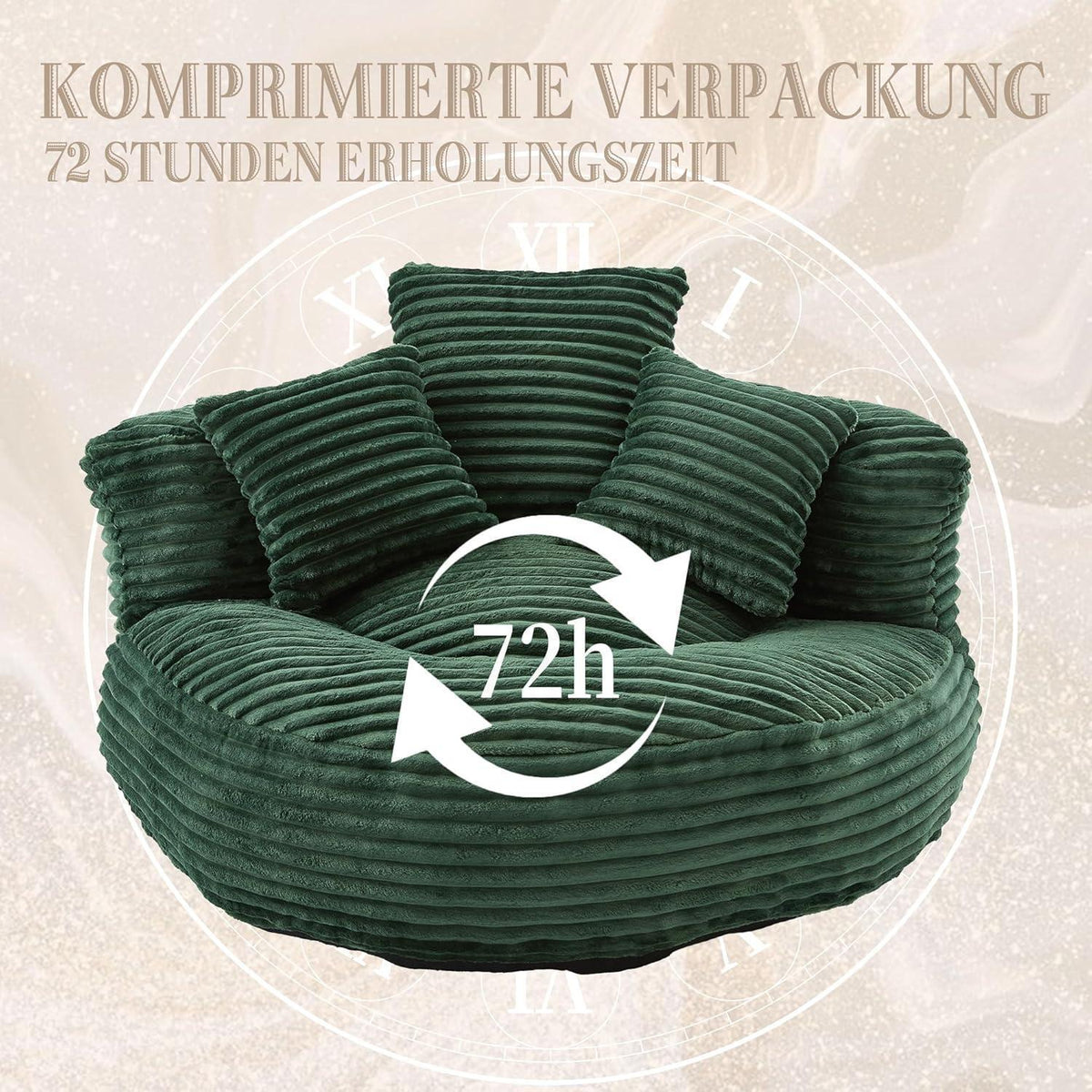 Lazy Sitzsack mit hohem Rücken – Bequemer Lounger für Wohnzimmer