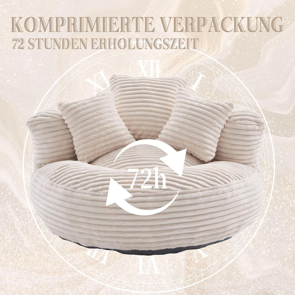 Lazy Sitzsack mit hohem Rücken – Bequemer Lounger für Wohnzimmer