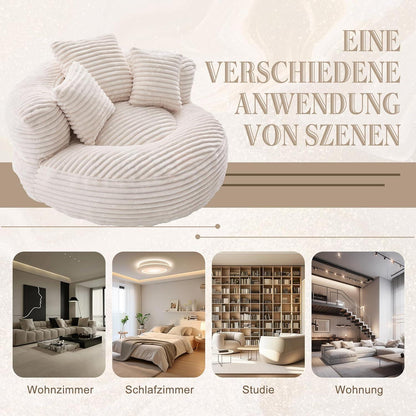 Lazy Sitzsack mit hohem Rücken – Bequemer Lounger für Wohnzimmer