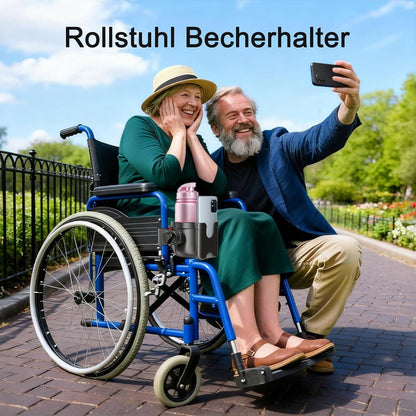 2-in-1 Getränkehalter für Rollator, Kinderwagen & mehr