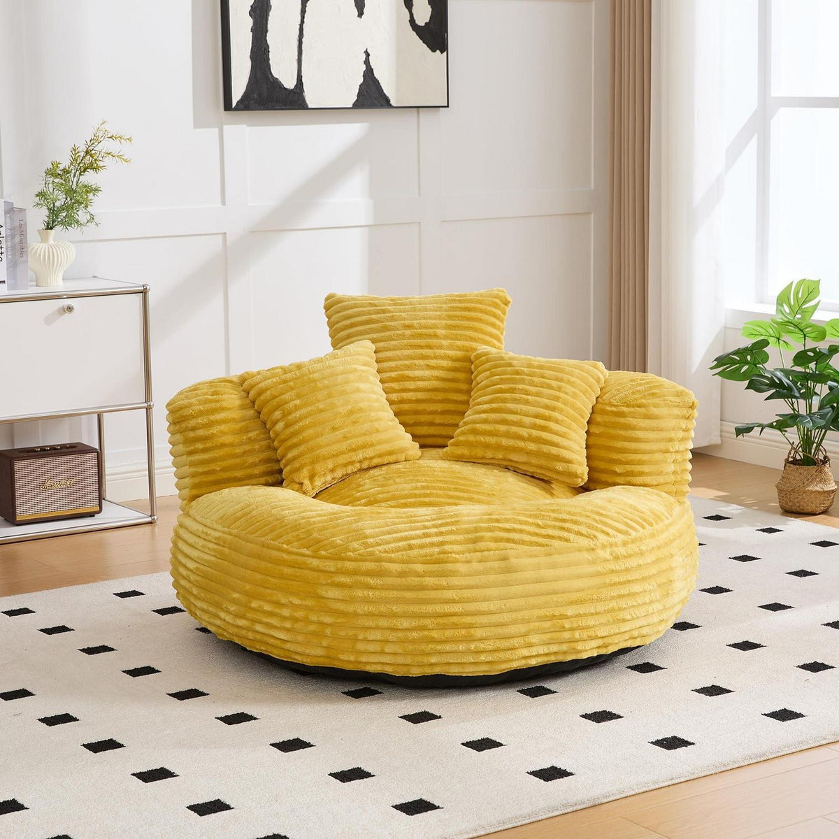 Lazy Sitzsack mit hohem Rücken – Bequemer Lounger für Wohnzimmer