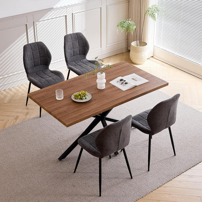 Esszimmerstuhl Set Grau – 4 gepolsterte Stühle im Nordic Stil