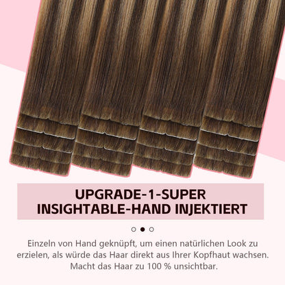 Remy Haarverlängerung Tape-in #4/27/4 Balayage 35cm