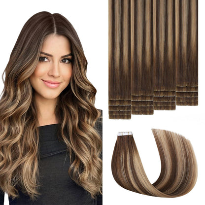 Echthaar Tape Extensions #4/27/4 Balayage 50cm