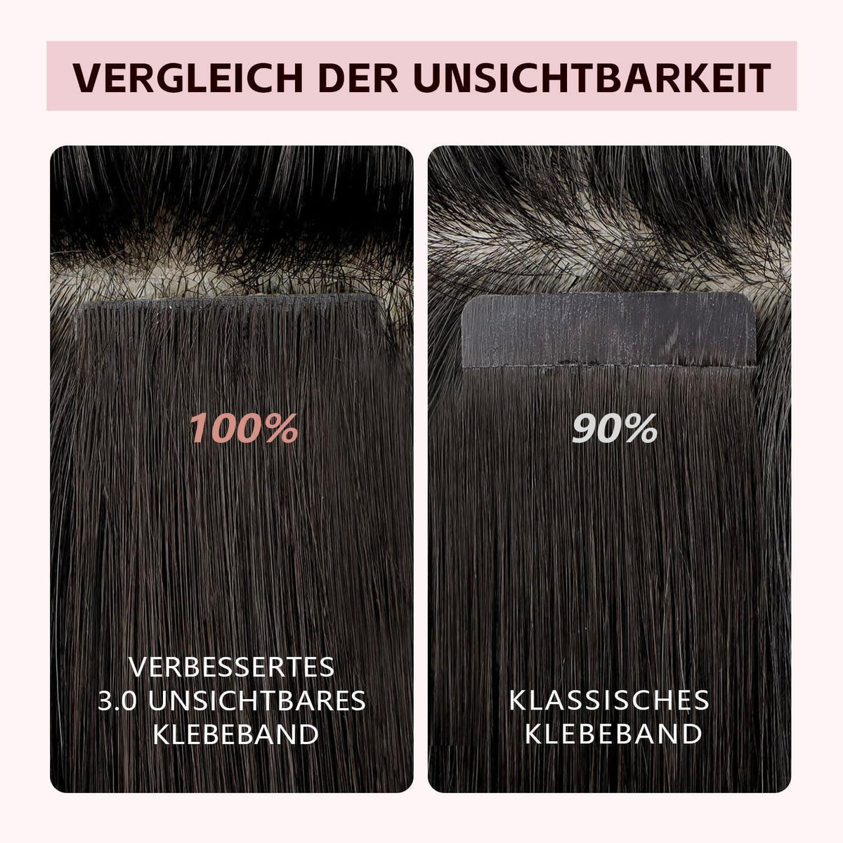 Echthaar Tape Extensions Aschblond #18p613, 55cm, 50g