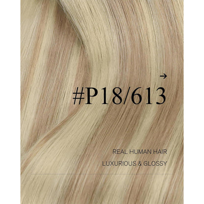 Blond Tressen Extensions Echthaar 45cm 100g 18/613