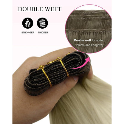 Blond Echthaar Tressen 35cm – Volumenspendend & Länger