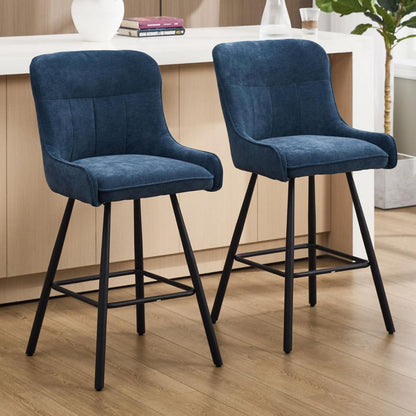 Chenille Barhocker 2er Set – Modern & Bequem