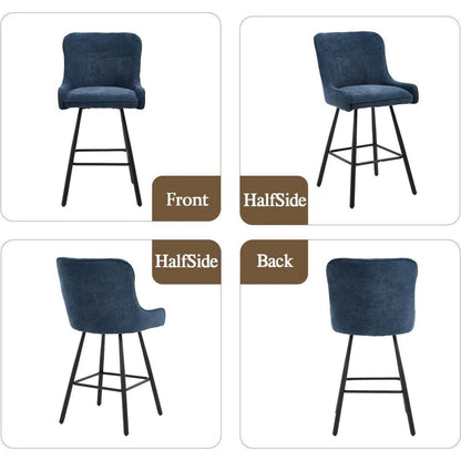 Chenille Barhocker 2er Set – Modern & Bequem