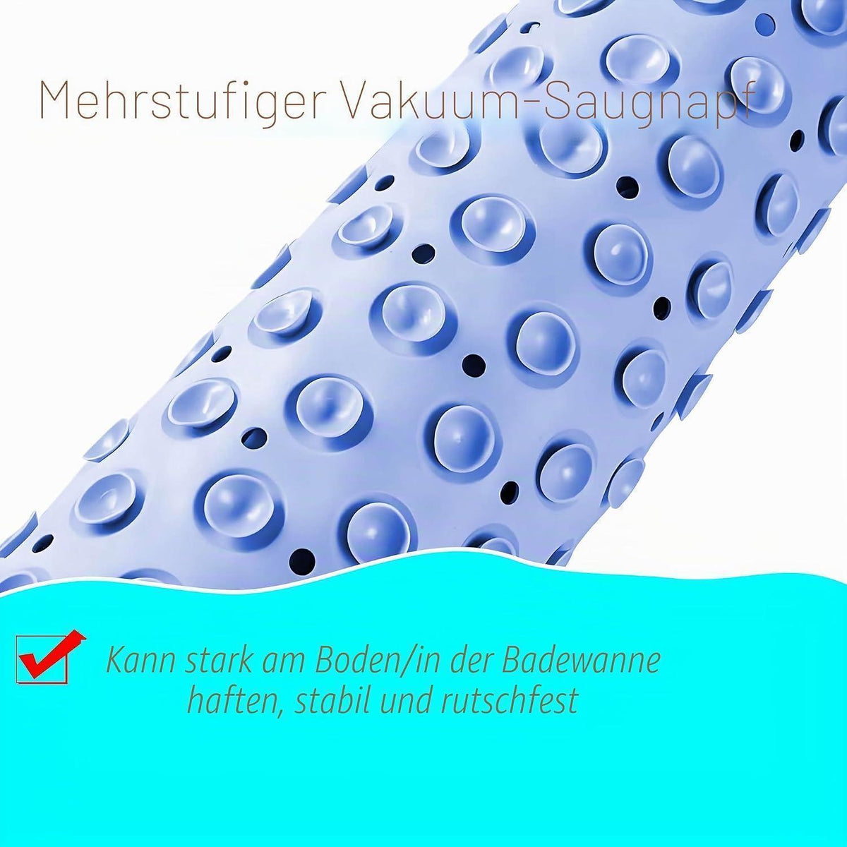 Rutschfeste Duschmatte rund blau – Antirutschmatte für Dusche