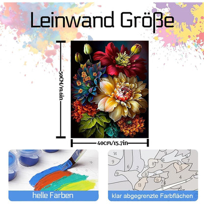 Malen nach Zahlen Blume für Erwachsene – DIY Bastelset