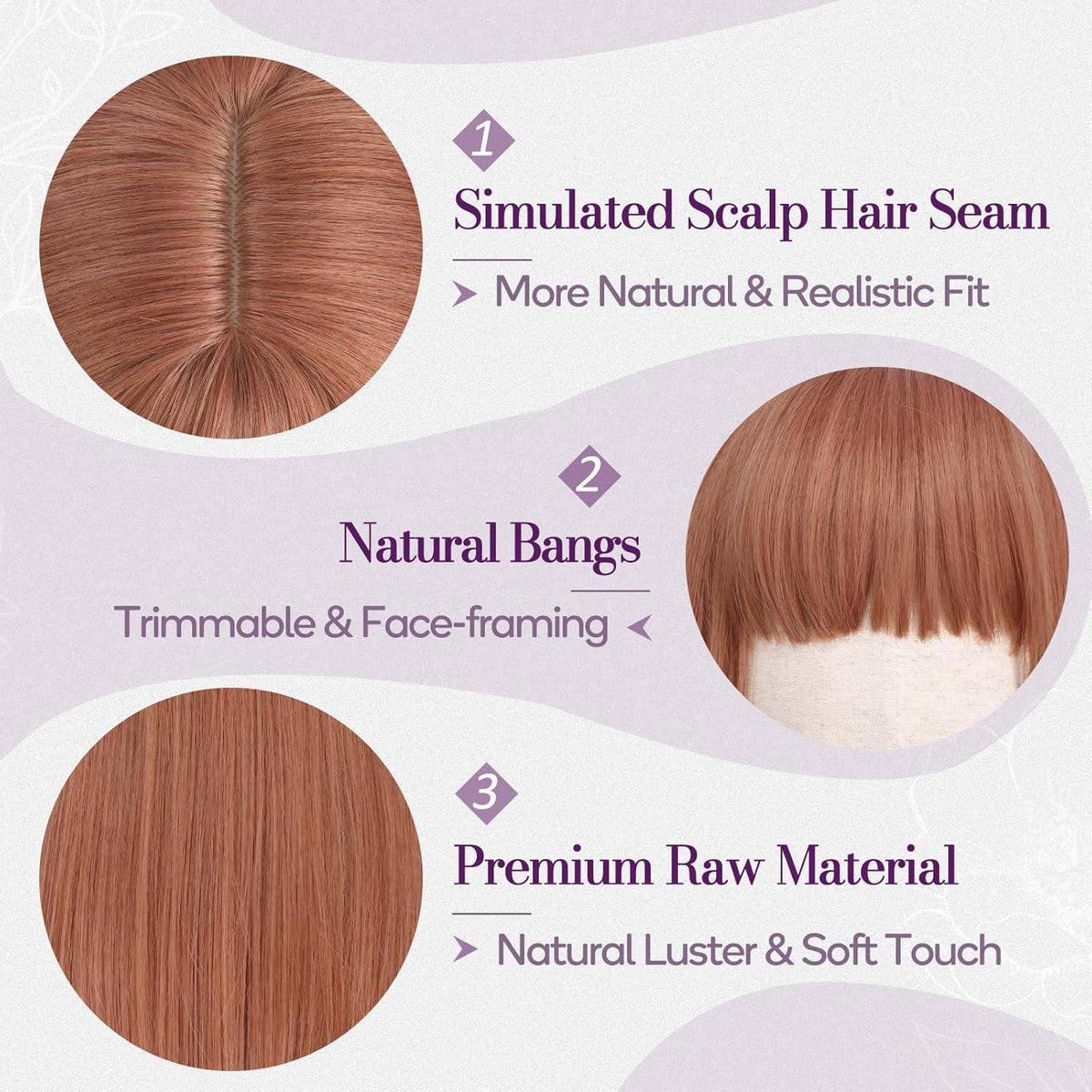 Auburn Bob Perücke mit Pony – Kurzes, rotes Haar für Damen
