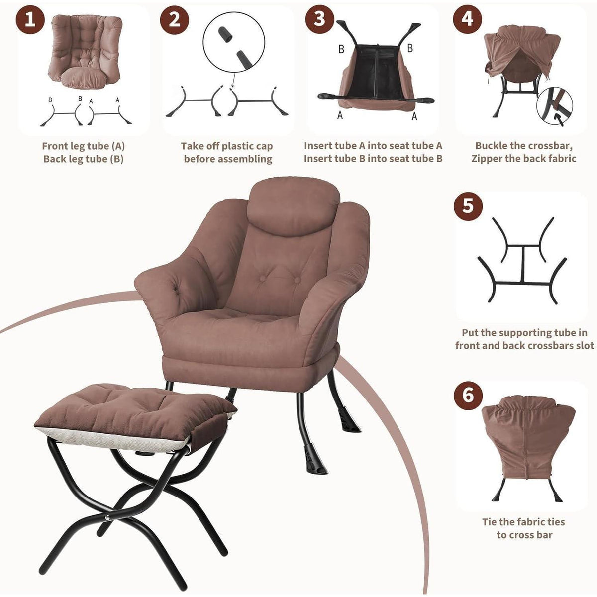 Bequemer Sessel mit Hocker – Modernes Lounge-Design