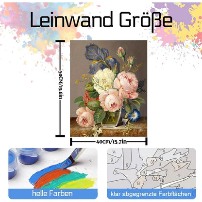 Malen nach Zahlen Blume für Erwachsene – DIY Bastelset