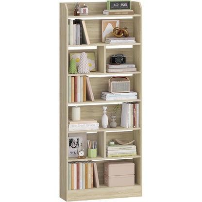 Bücherregal 7 Fächer Eichenbeige – Standregal für Wohnzimmer
