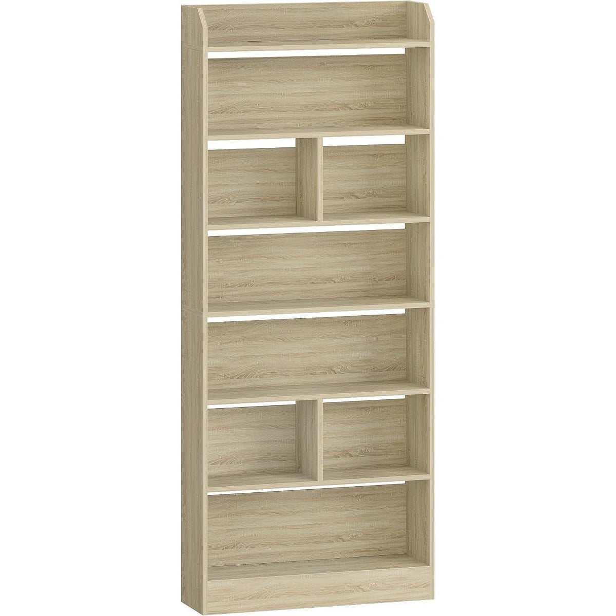 Bücherregal 7 Fächer Eichenbeige – Standregal für Wohnzimmer