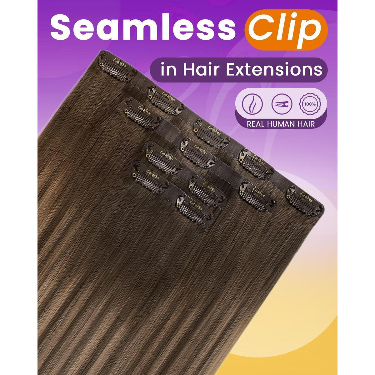 Echthaar Clip-in Extensions Ombre Blond 40cm