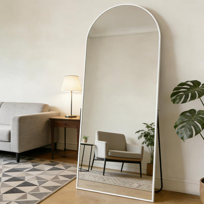 Ganzkörperspiegel Bogen 165x60cm – Freistehend & Wandmontage Weiß