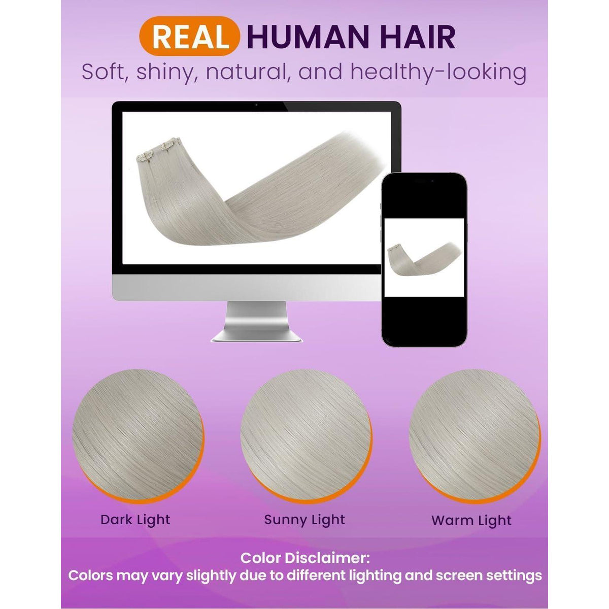 Echthaar Clip-in Extensions Blond #60 – 35cm, 4er Set