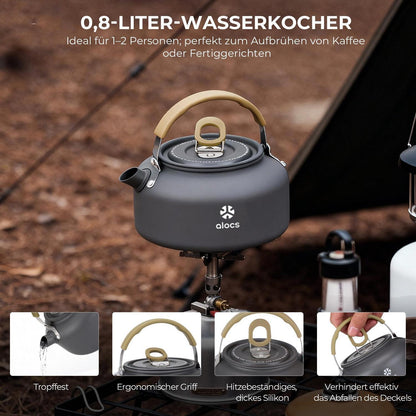 Camping Kochset Antihaft 3L+1.7L+0.8L + Bratpfanne