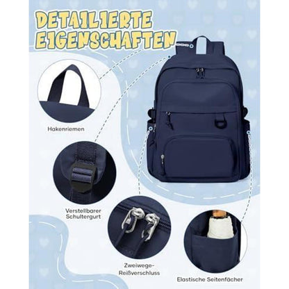 Schulrucksack für Teenager & Studenten – Wasserdicht, 14 Zoll Laptopfach