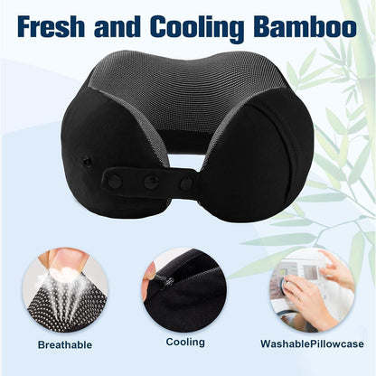 Reisekissen Nackenkissen Memory Foam Verstellbar mit Zubehör