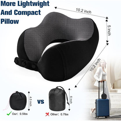 Reisekissen Nackenkissen Memory Foam Verstellbar mit Zubehör