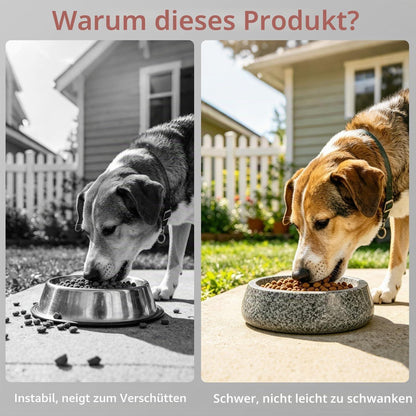 Granit Hundenapf Grau | Stabil & Rutschfest für Hunde & Katzen