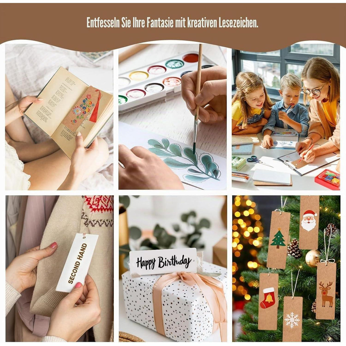 Lesezeichen Bastelset mit Quasten – 30 Lesezeichen zum Gestalten