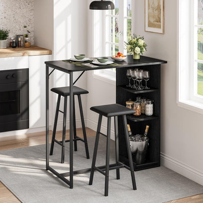 Litake Bartisch Set mit Hockern – Industrie-Stil für Küche & Bar