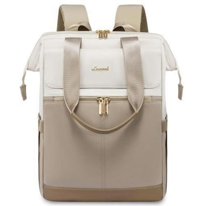 Damen Rucksack 18 Zoll Laptop Schulrucksack Beige & Khaki