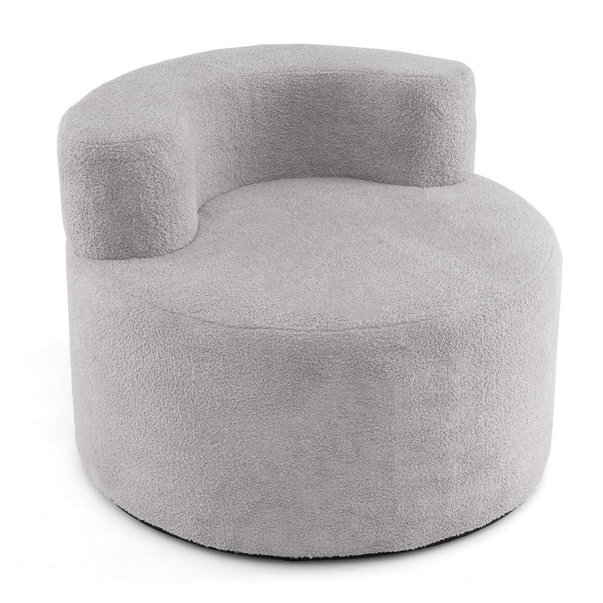 Rundes Einzelsofa mit Teddyfleece – Bequemer Sessel 82cm