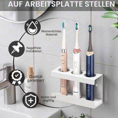 Elektrischer Zahnbürstenhalter Wand Edelstahl 3-Loch Weiß