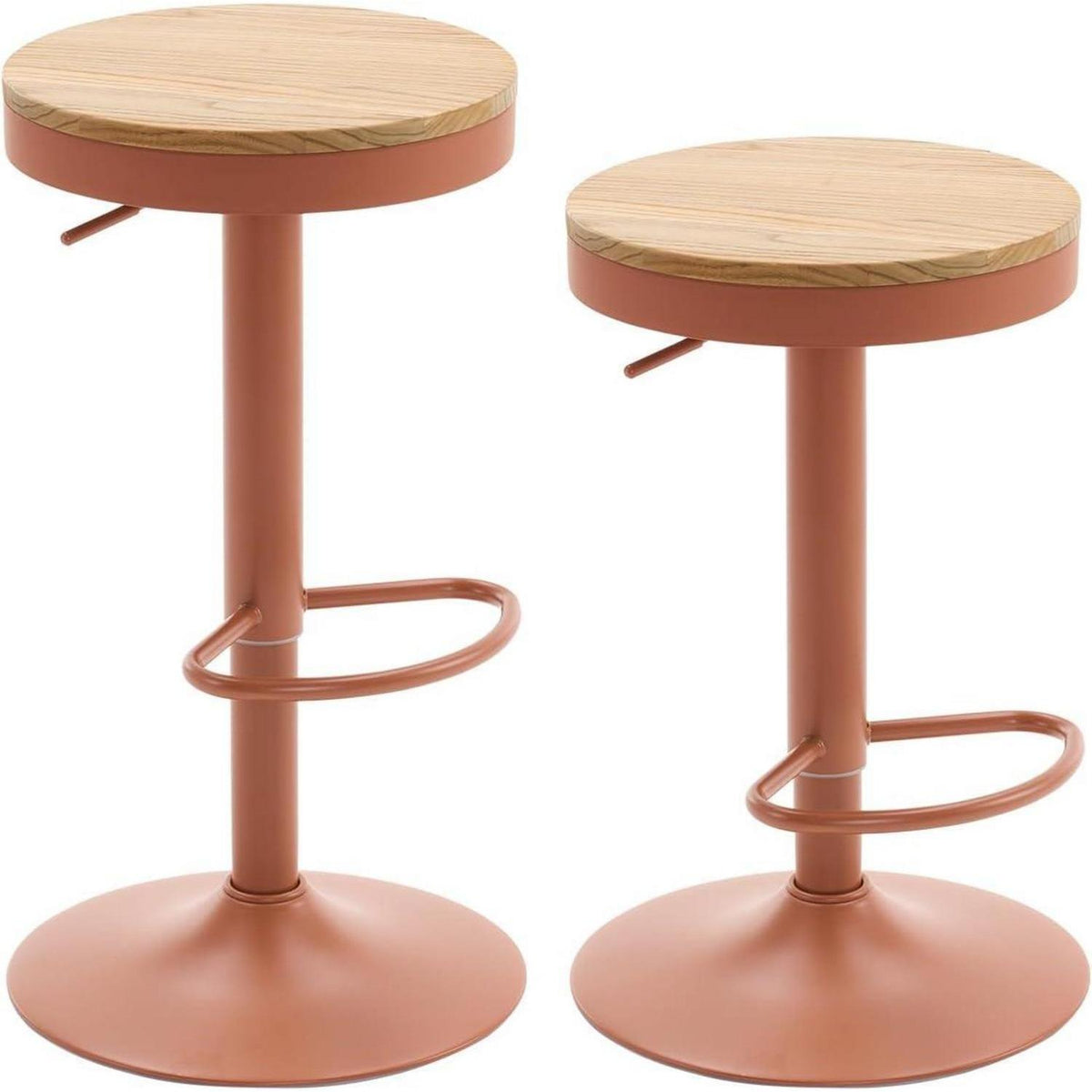 YOUNIKE Barhocker 2er Set Holz, Höhenverstellbar & Schwenkbar