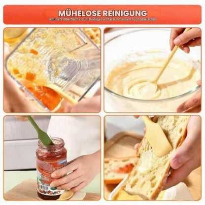 4er Set Mini Silikon Spatel – Teigschaber für Flaschen & Tiegel