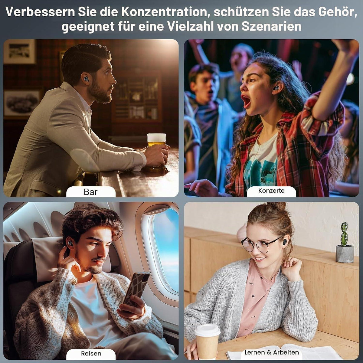 Anpassbare Ohrstöpsel 3 Modi – Lärmschutz zum Schlafen & Konzerte