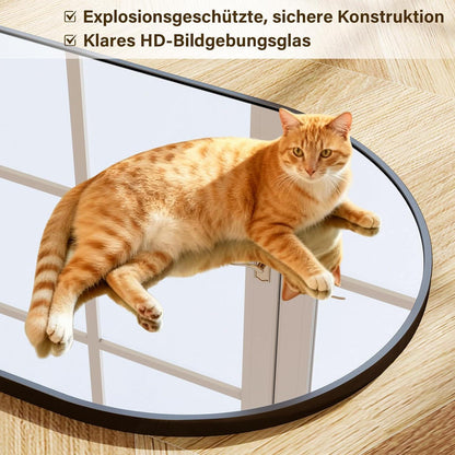 Bogen Wandspiegel 120x80cm Aluminium Schwarz – Badezimmer Spiegel