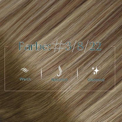 Butterfly Tressen Extensions Echthaar Ombre Dunkelbraun Blond