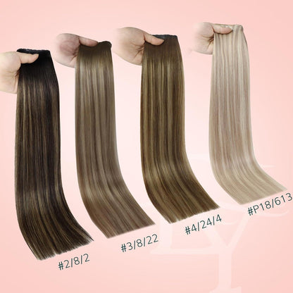 Schwarz Butterfly Tressen Extensions Echthaar 50cm