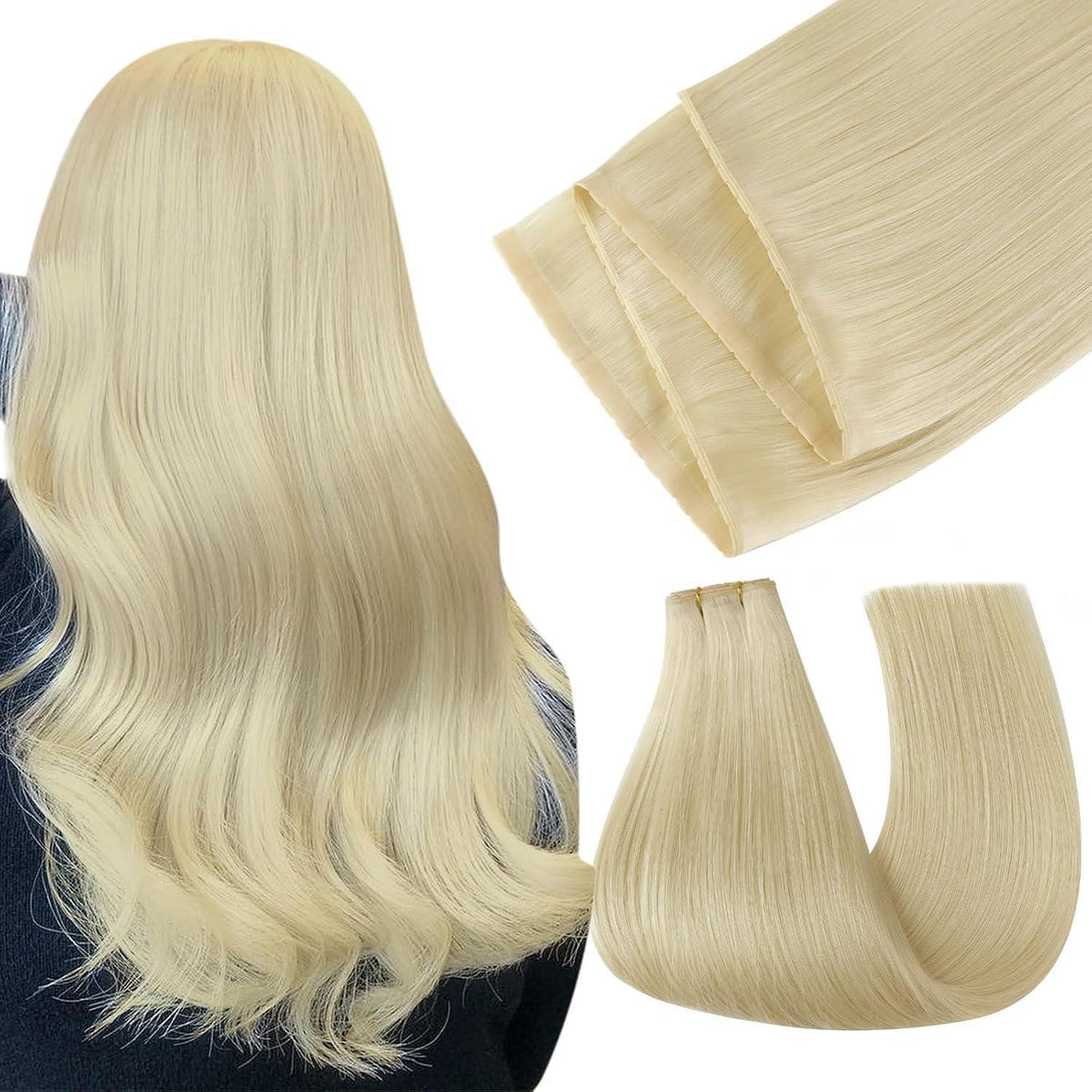 Blond Butterfly Tressen Echthaar – Haarverlängerung 45cm