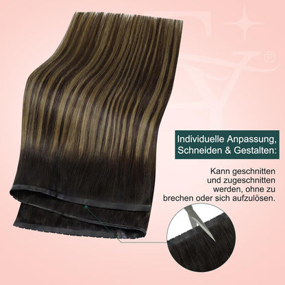 Braun Balayage Butterfly Tressen Echthaar Extensions 40cm