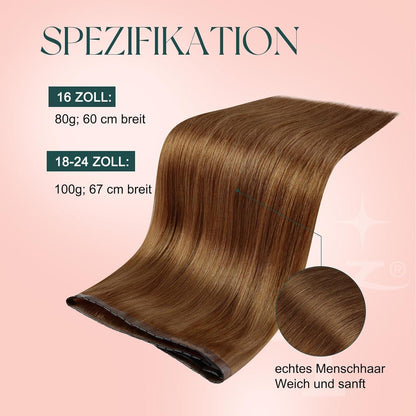 Orangene Butterfly Tressen Echthaar 60cm – Weich & Vielseitig