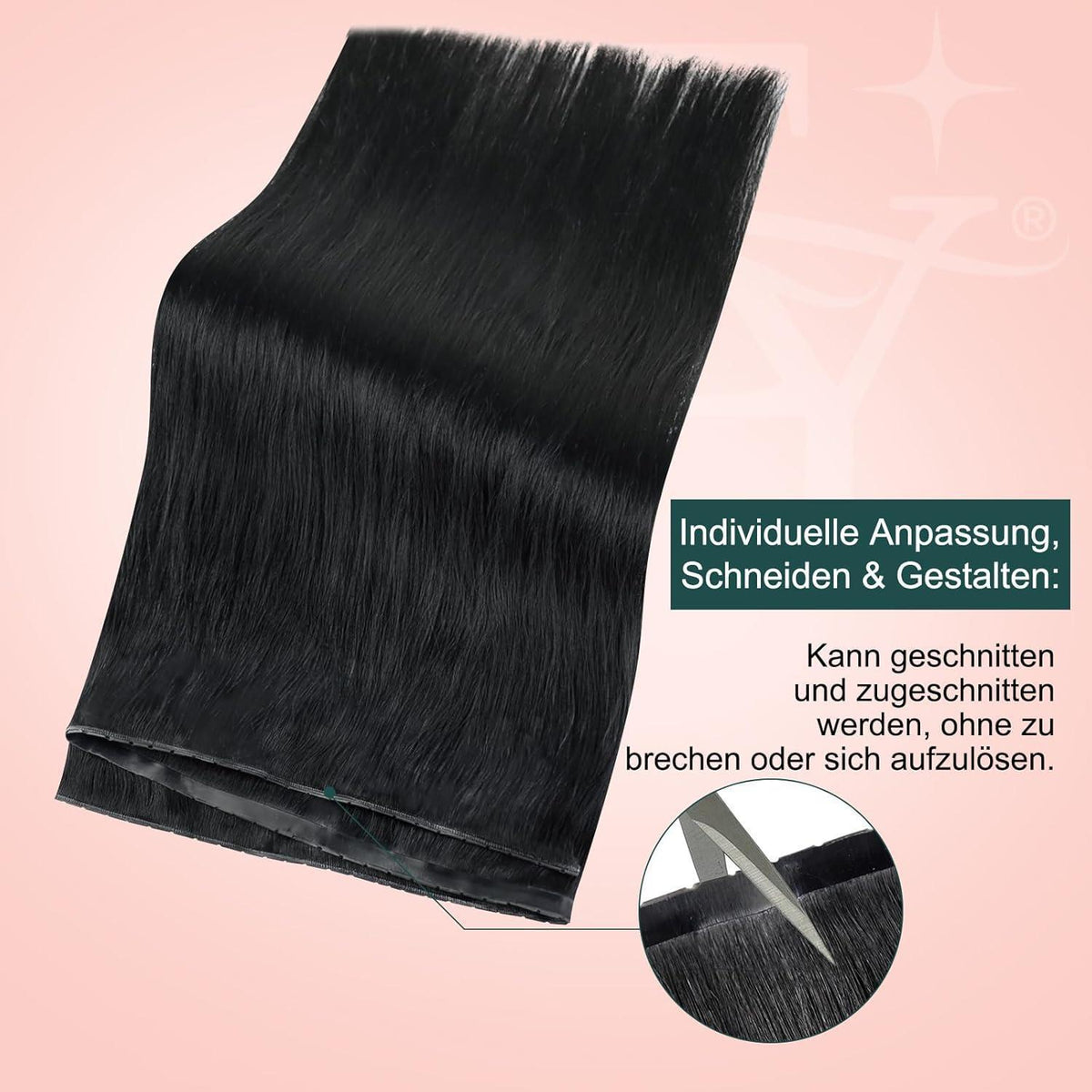 Butterfly Tressen Echthaar Schwarz – Haarverlängerung 40cm