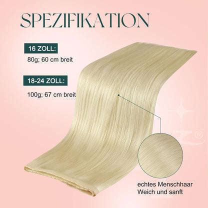 Blond Echthaar Tressen – 50cm, 100g, #60