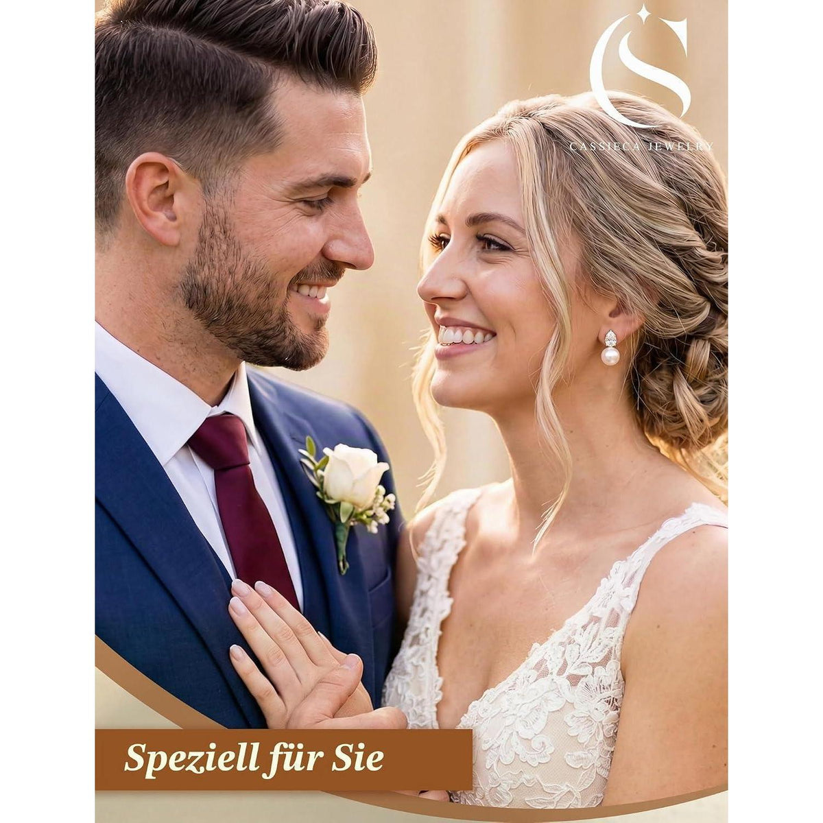 Ohrclips Damen 14K Gold Perlen Zirkonia Clip Ohrringe Ohne Ohrlöcher