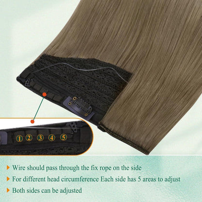 Echthaar Draht Extension Balayage Blond Ombre 50cm